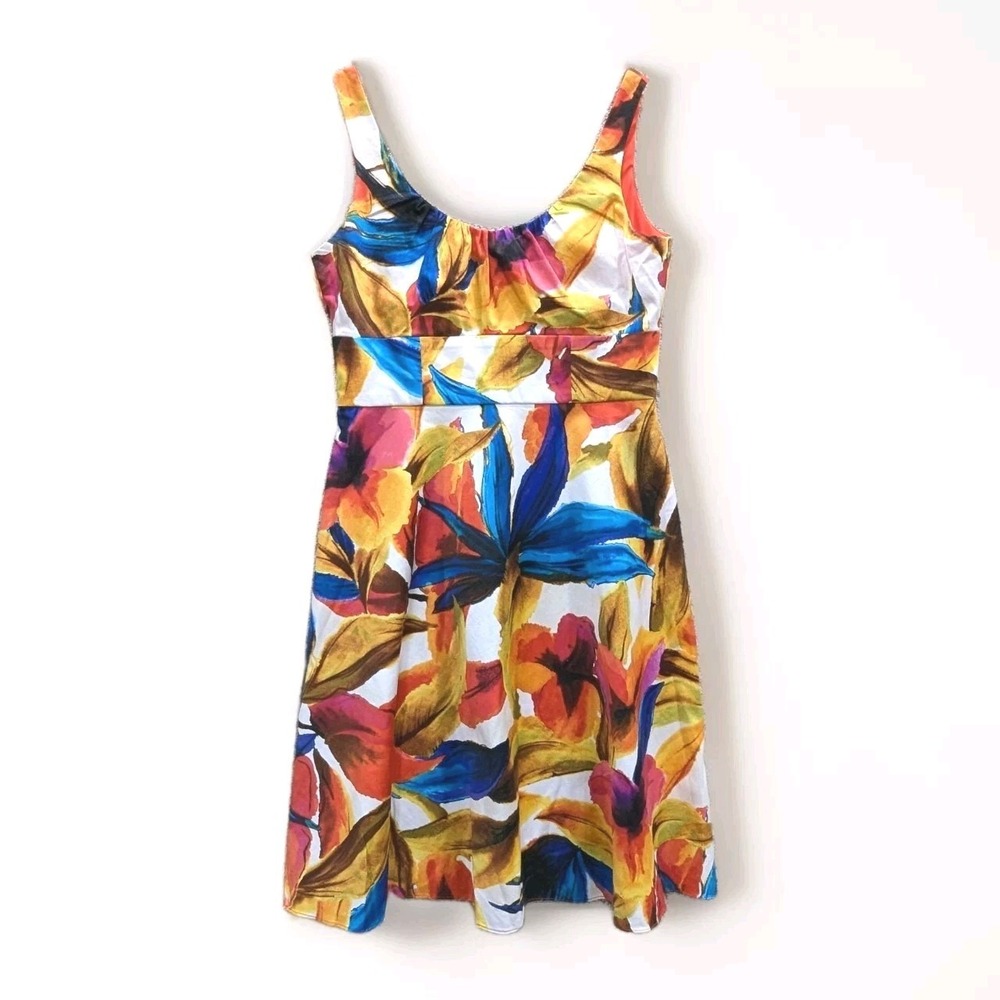 Evan Picone Fit & Flare Dress Size 8 Colorful‎ Floral Sleeveless Knee Length